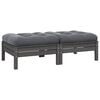 vidaXL 2-Sitzer-Gartensofa mit Kissen Grau Massivholz Kiefer