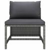 vidaXL 12-tlg. Garten-Lounge-Set mit Kissen Poly Rattan Grau