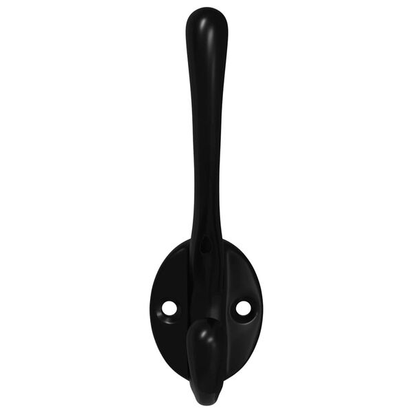 vidaXL Kleiderhaken 2 pcs Schwarz 102 x 29 x 47mm Zinklegierung