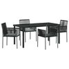 vidaXL Garten Essgruppe 5 stk. Schwarz PE-Rattan