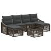 vidaXL Gartensofa-set Verstellbar 7 pcs Grau Poly-Rattan