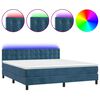 vidaXL Boxspringbett mit Matratze & LED Dunkelblau 160x200 cm Samt