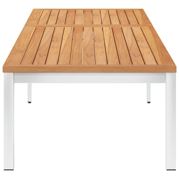 vidaXL Sonnenliege mit Auflage Teak Massivholz und Edelstahl