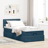 vidaXL Ottoman-Bett mit Matratze & LEDs Dunkelblau 90x200 cm Samt