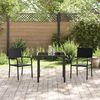 vidaXL Garten Essgruppe mit Kissen 3 pcs Schwarz Poly-Rattan