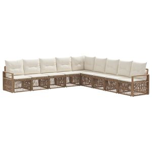 vidaXL Gartensofa-set 9 pcs Beige Poly-Rattan