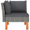 vidaXL Ecksofa Poly Rattan und Eukalyptus Massivholz