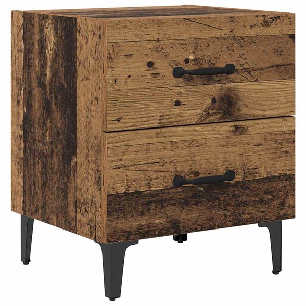 vidaXL Bettschrank Altholz 40 x 35 x 47,5 cm Holzwerkstoff