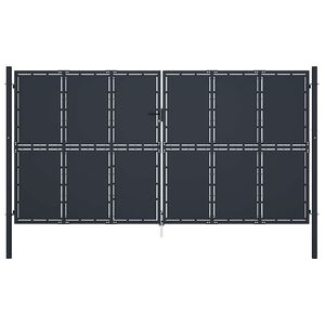 vidaXL Gartentor aus Stahl 400 x 200 cm Anthrazit
