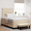 vidaXL Boxspringbett mit Matratze Creme 120 x 200 cm Stoff