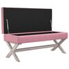 vidaXL Hocker mit Stauraum Rosa 110x45x49 cm Samt