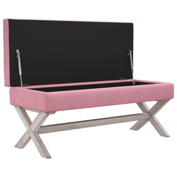 vidaXL Hocker mit Stauraum Rosa 110x45x49 cm Samt