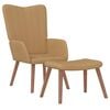 vidaXL Relaxsessel mit Hocker Braun Samt