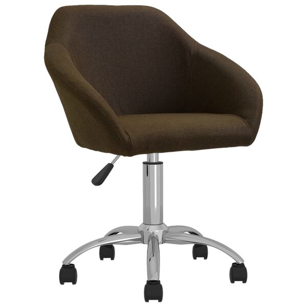 vidaXL Esszimmerstuhl Drehbar Dunkelbraun Stoff