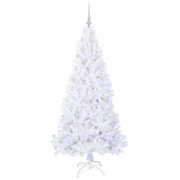vidaXL Künstlicher Weihnachtsbaum Weiß 180 cm PVC und Stahl