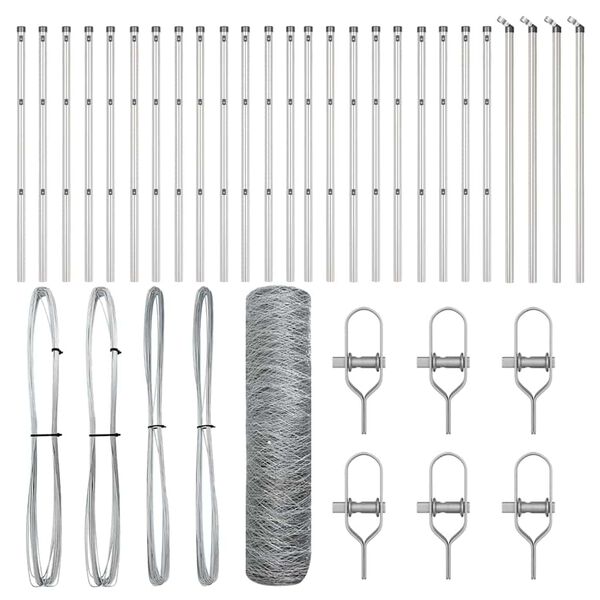 vidaXL Zaunpfosten Silber 50 x 0,6 m (36 mm Mesh) Stahl