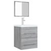vidaXL Badschrank mit Spiegel Grau Sonoma 41x38,5x48 cm