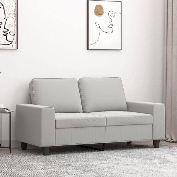 vidaXL 2-Sitzer-Sofa Hellgrau 120 cm Mikrofasergewebe
