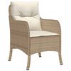vidaXL 5-tlg. Garten-Essgruppe mit Kissen Beige Poly Rattan