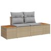 vidaXL Gartensofa-set mit Kissen mit Speicher 12 pcs Beige Poly Rattan
