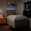 vidaXL Boxspringbett mit Matratze Creme 120x190 cm Stoff