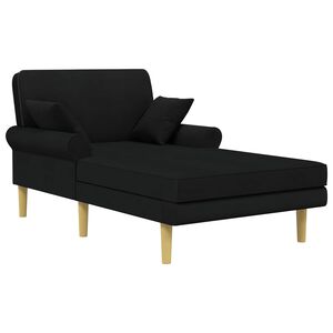 vidaXL Chaiselongue Schwarz Stoff