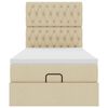 vidaXL Ottoman-Bett mit Matratze Creme 90x200 cm Stoff