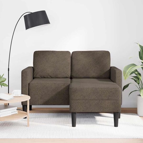 vidaXL 2er-Sofa mit Chaiselongue L-Form Dunkelgrau 125 cm Kunstleder