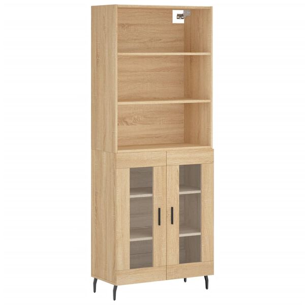 vidaXL Highboard Sonoma-Eiche 69,5x34x180 cm Holzwerkstoff