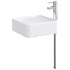 vidaXL Waschbecken mit Wasserhahn und Abfluss Chrom 49 x 37 x 14 cm