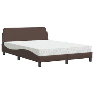 vidaXL Bett mit Matratze "Dover" Braun 140x190 cm Kunstleder