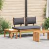 vidaXL Gartenbank 2 pcs Grau und Braun Massivholz Teak