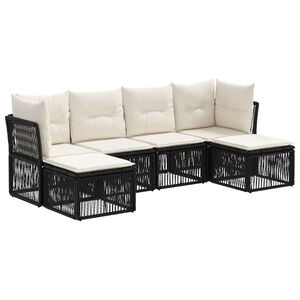 vidaXL Gartensofa-set 6 pcs Schwarz Poly-Rattan