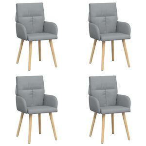 vidaXL Esszimmerst&uuml;hle 4 stk. Stoff Hellgrau 60 x 56 x 96 cm