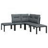 vidaXL 5-tlg. Garten-Lounge-Set Schwarz und Grau Poly Rattan