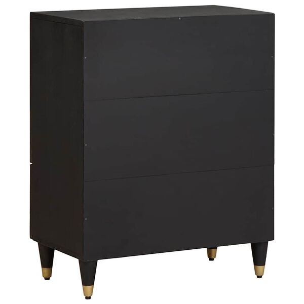 vidaXL Sideboard Schwarz 60 x 33 x 75 cm Massivholz Mango