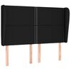 vidaXL Kopfteil mit Ohren Schwarz 147x23x118/128 cm Stoff