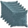 vidaXL Kissenbezug 6 pcs HOUTEN Blau 80 x 80 cm Chenille-Stoff
