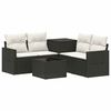 vidaXL Sofa Set 6 stk. Schwarz und Cremewei&szlig; Polyrattan und Stahl