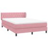 vidaXL Boxspringbett mit Matratze Rosa 160x210 cm Samt