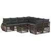 vidaXL Gartensofa-set 9 stk. Grau Poly-Rattan