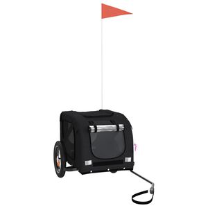 vidaXL Fahrradanh&auml;nger Hunde Schwarz Oxford-Gewebe und Eisen