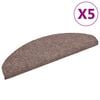 vidaXL Stufenmatten Selbstklebend 5 Stk. 65x21x4 cm Hellbraun Halbrund Gro&szlig;