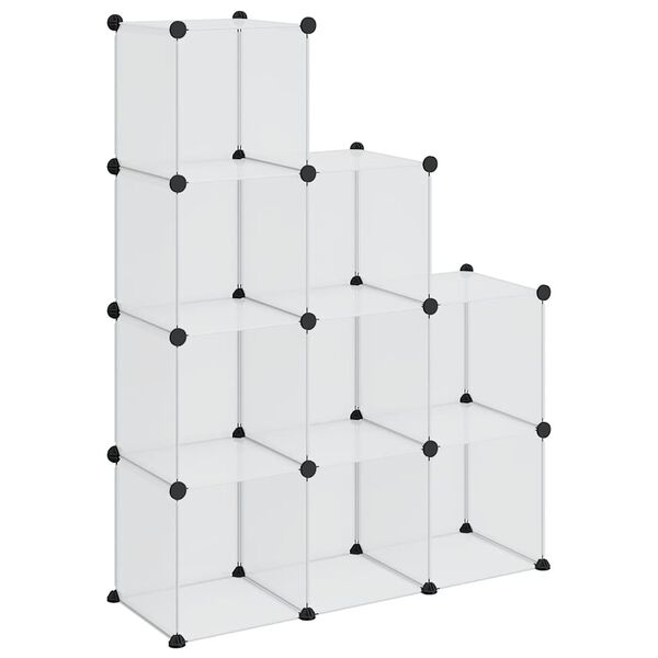 vidaXL Regalsystem mit 9 W&uuml;rfeln Transparent PP
