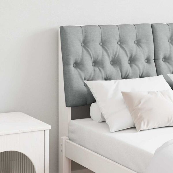 vidaXL Gepolstertes Kopfteil Hellgrau 120 cm Massives Kiefernholz
