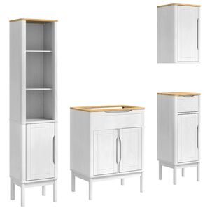 vidaXL Badezimmerm&ouml;bel-Set FLORO 4 stk. Wei&szlig; 35 x 30 x 160 cm