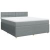 vidaXL Boxspringbett mit Matratze Hellgrau 180x200 cm Stoff