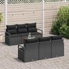 vidaXL Garten-Sofa-Set 7 pcs Schwarz