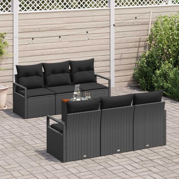 vidaXL Garten-Sofa-Set 7 pcs Schwarz