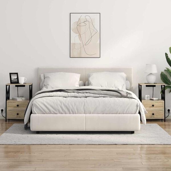 vidaXL Nachttisch 2 pcs Sonoma-Eiche 40 x 31 x 60 cm Holzwerkstoff